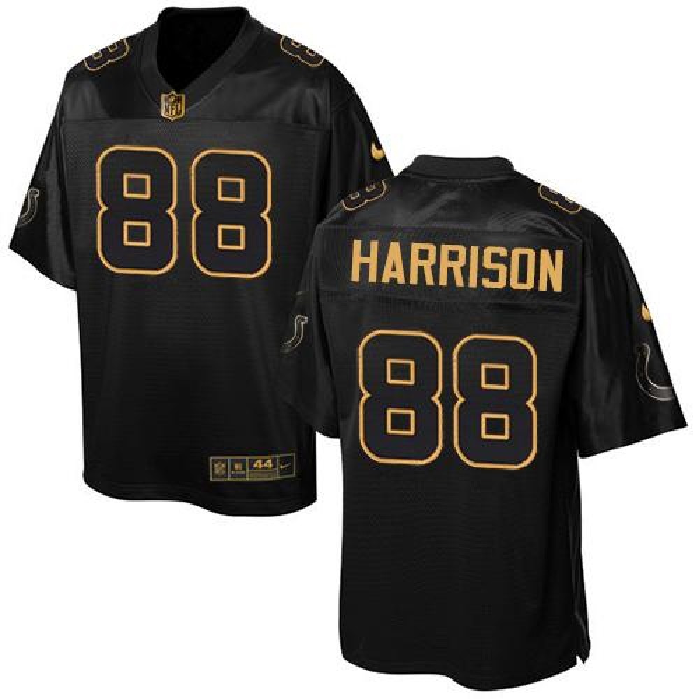 Colts #88 Marvin Harrison Black Men's Stitched NFL Elite Pro Line Gold Collection Jersey