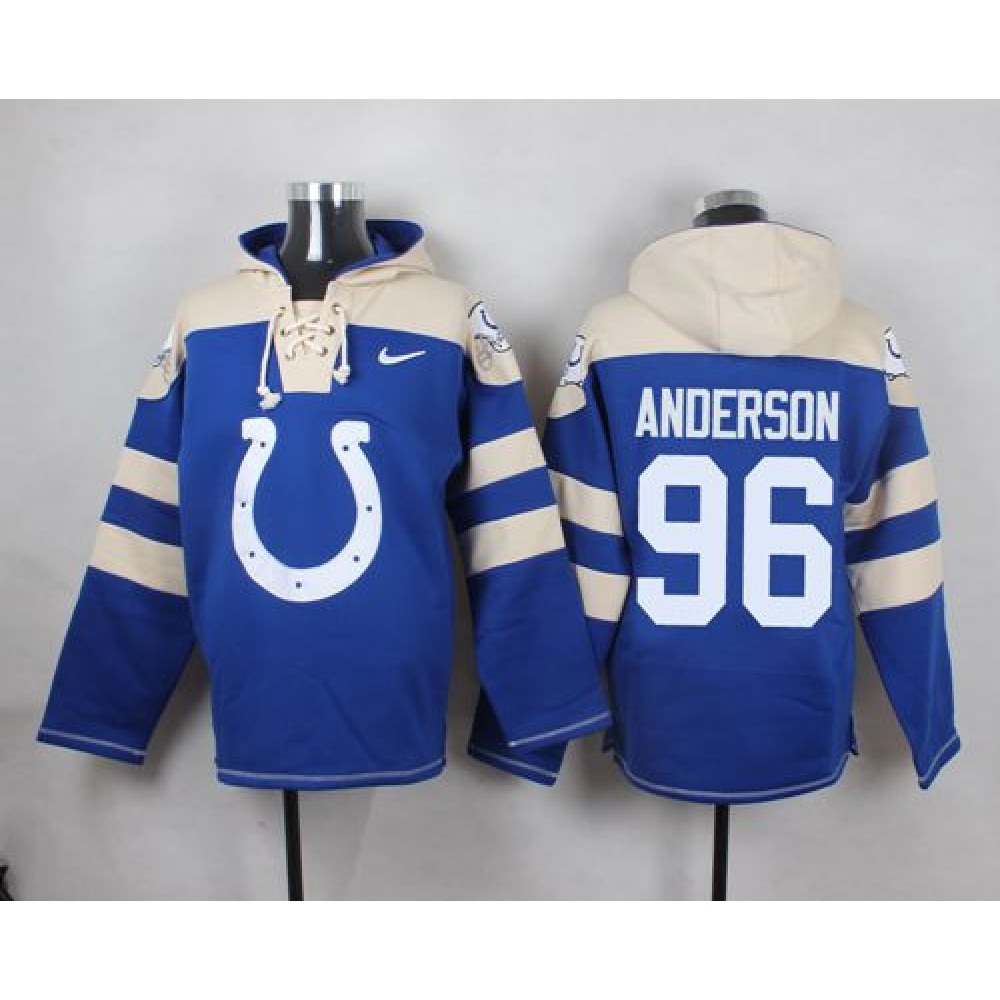 Colts #96 Henry Anderson Royal Blue Player Pullover NFL Hoodie