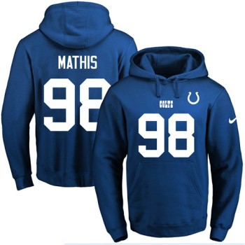 Colts #98 Robert Mathis Royal Blue Name & Number Pullover NFL Hoodie Colts #98 Robert Mathis Royal Blue Name & Number Pullover NFL Hoodie