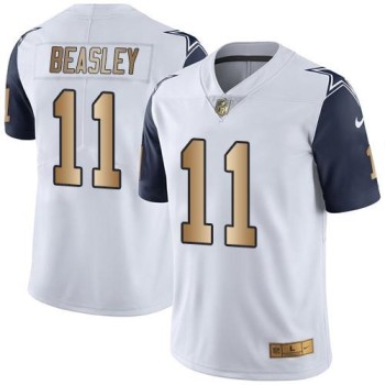 Cowboys #11 Cole Beasley White Men's Stitched NFL Limited Gold Rush Jersey Cowboys #11 Cole Beasley White Men's Stitched NFL Limited Gold Rush Jersey