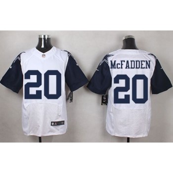 Cowboys #20 Darren McFadden White Men's Stitched NFL Elite Rush Jersey Cowboys #20 Darren McFadden White Men's Stitched NFL Elite Rush Jersey