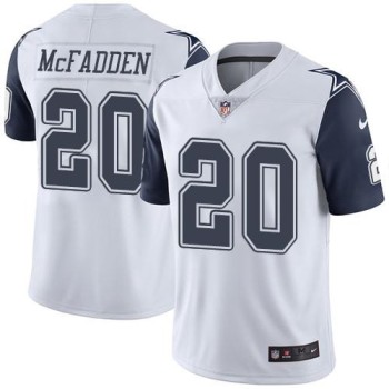 Cowboys #20 Darren McFadden White Men's Stitched NFL Limited Rush Jersey Cowboys #20 Darren McFadden White Men's Stitched NFL Limited Rush Jersey