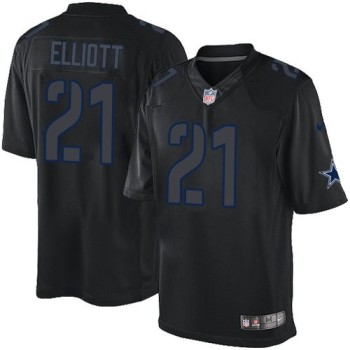 Cowboys #21 Ezekiel Elliott Black Men's Stitched NFL Impact Limited Jersey