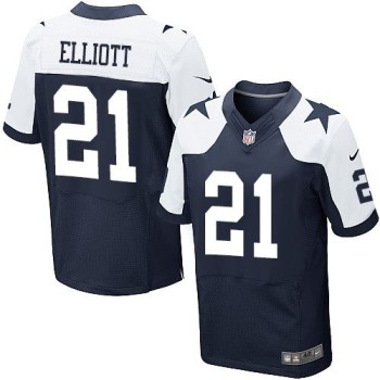 Cowboys #21 Ezekiel Elliott Navy Blue Thanksgiving Men's Stitched NFL Throwback Elite Jersey Cowboys #21 Ezekiel Elliott Navy Blue Thanksgiving Men's Stitched NFL Throwback Elite Jersey