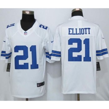 Cowboys #21 Ezekiel Elliott White Men's Stitched NFL Limited Jersey Cowboys #21 Ezekiel Elliott White Men's Stitched NFL Limited Jersey