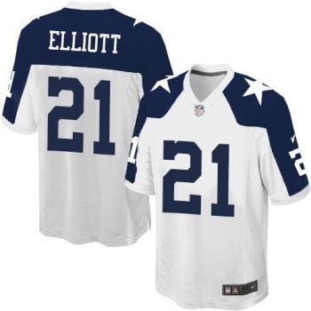 Cowboys #21 Ezekiel Elliott White Thanksgiving Youth Stitched NFL Throwback Elite Jersey Cowboys #21 Ezekiel Elliott White Thanksgiving Youth Stitched NFL Throwback Elite Jersey