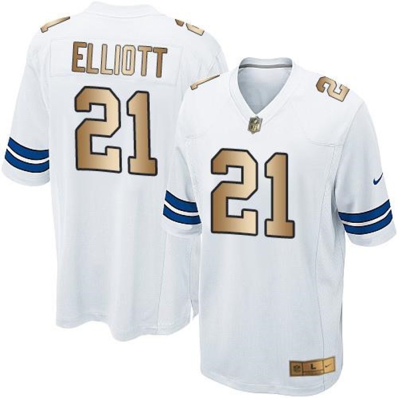Nike Cowboys #21 Ezekiel Elliott White Youth Stitched NFL Elite Gold Jersey Nike Cowboys #21 Ezekiel Elliott White Youth Stitched NFL Elite Gold Jersey