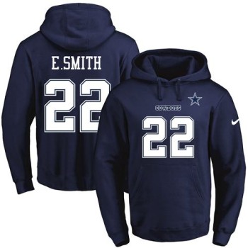Cowboys #22 Emmitt Smith Navy Blue Name & Number Pullover NFL Hoodie Cowboys #22 Emmitt Smith Navy Blue Name & Number Pullover NFL Hoodie