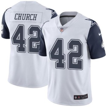Cowboys #42 Barry Church White Men's Stitched NFL Limited Rush Jersey Cowboys #42 Barry Church White Men's Stitched NFL Limited Rush Jersey