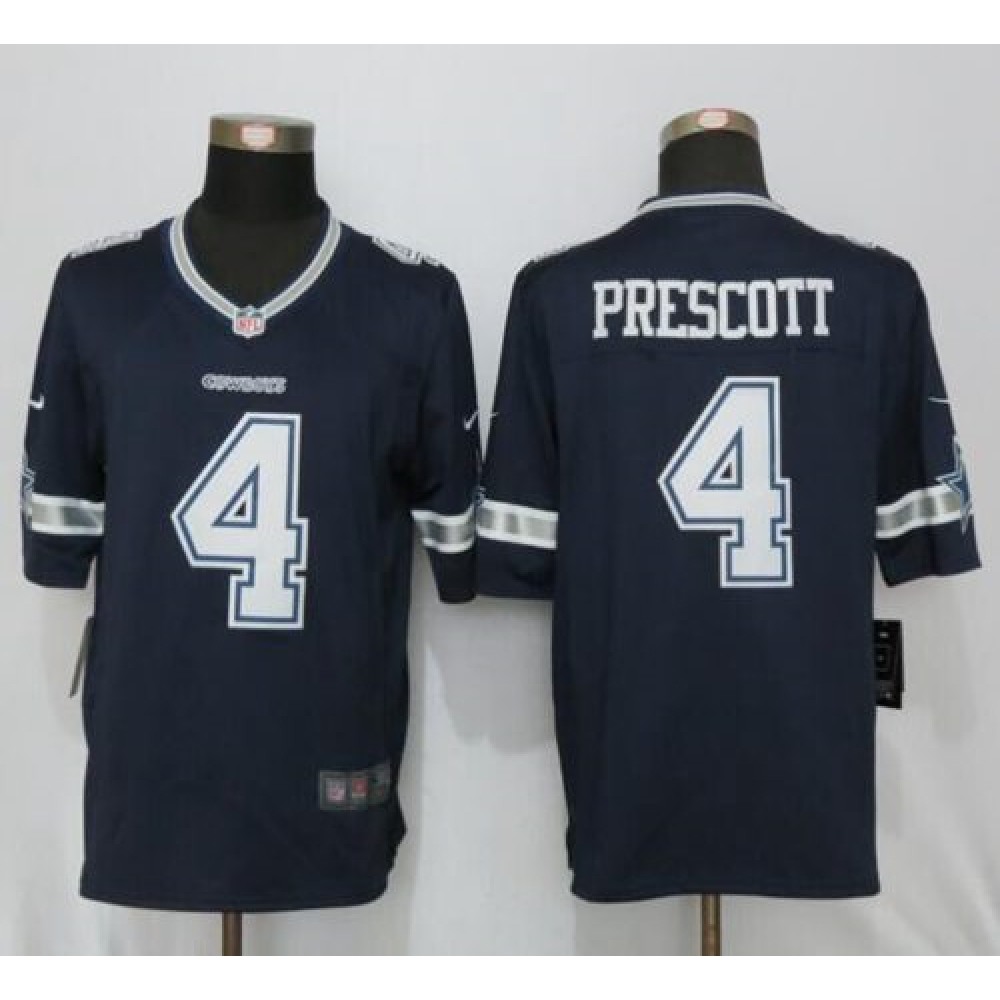 Cowboys #4 Dak Prescott Navy Blue Team Color Men's Stitched NFL Limited Jersey
