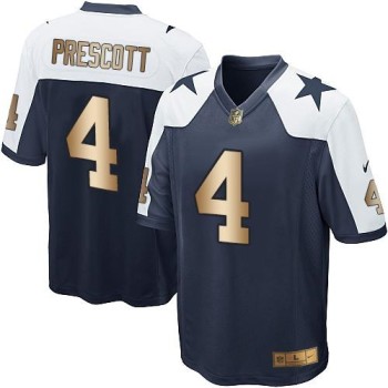 Cowboys #4 Dak Prescott Navy Blue Thanksgiving Throwback Youth Stitched NFL Elite Gold Jersey Cowboys #4 Dak Prescott Navy Blue Thanksgiving Throwback Youth Stitched NFL Elite Gold Jersey