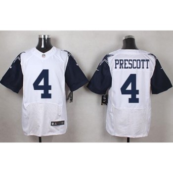 Cowboys #4 Dak Prescott White Men's Stitched NFL Elite Rush Jersey Cowboys #4 Dak Prescott White Men's Stitched NFL Elite Rush Jersey