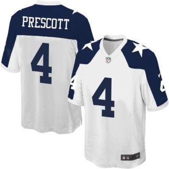 Cowboys #4 Dak Prescott White Thanksgiving Throwback Youth Stitched NFL Elite Jersey Cowboys #4 Dak Prescott White Thanksgiving Throwback Youth Stitched NFL Elite Jersey