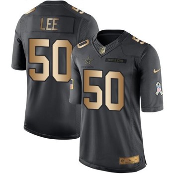 Cowboys #50 Sean Lee Black Men's Stitched NFL Limited Gold Salute To Service Jersey