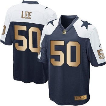 Cowboys #50 Sean Lee Navy Blue Thanksgiving Throwback Youth Stitched NFL Elite Gold Jersey Cowboys #50 Sean Lee Navy Blue Thanksgiving Throwback Youth Stitched NFL Elite Gold Jersey