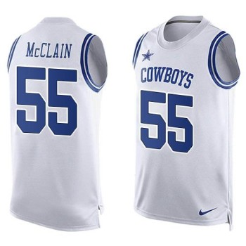 Cowboys #55 Rolando McClain White Men's Stitched NFL Limited Tank Top Jersey Cowboys #55 Rolando McClain White Men's Stitched NFL Limited Tank Top Jersey