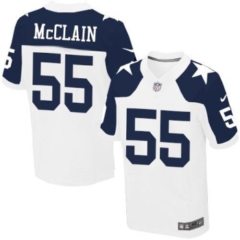Cowboys #55 Rolando McClain White Thanksgiving Throwback Men's Stitched NFL Elite Jersey Cowboys #55 Rolando McClain White Thanksgiving Throwback Men's Stitched NFL Elite Jersey