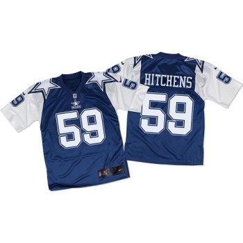 Cowboys #59 Anthony Hitchens Navy Blue/White Throwback Men's Stitched NFL Elite Jersey Cowboys #59 Anthony Hitchens Navy Blue/White Throwback Men's Stitched NFL Elite Jersey