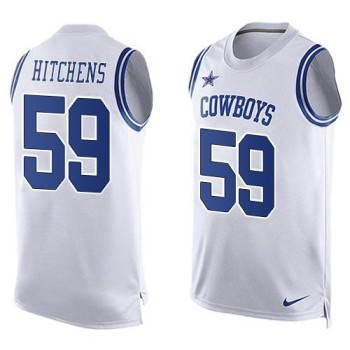Cowboys #59 Anthony Hitchens White Men's Stitched NFL Limited Tank Top Jersey Cowboys #59 Anthony Hitchens White Men's Stitched NFL Limited Tank Top Jersey