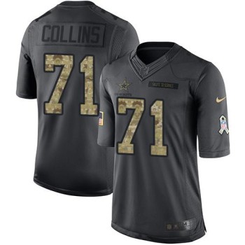 Cowboys #71 La'el Collins Black Men's Stitched NFL Limited 2016 Salute To Service Jersey