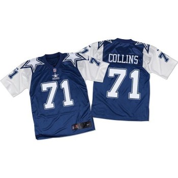 Cowboys #71 La'el Collins Navy Blue/White Throwback Men's Stitched NFL Elite Jersey Cowboys #71 La'el Collins Navy Blue/White Throwback Men's Stitched NFL Elite Jersey