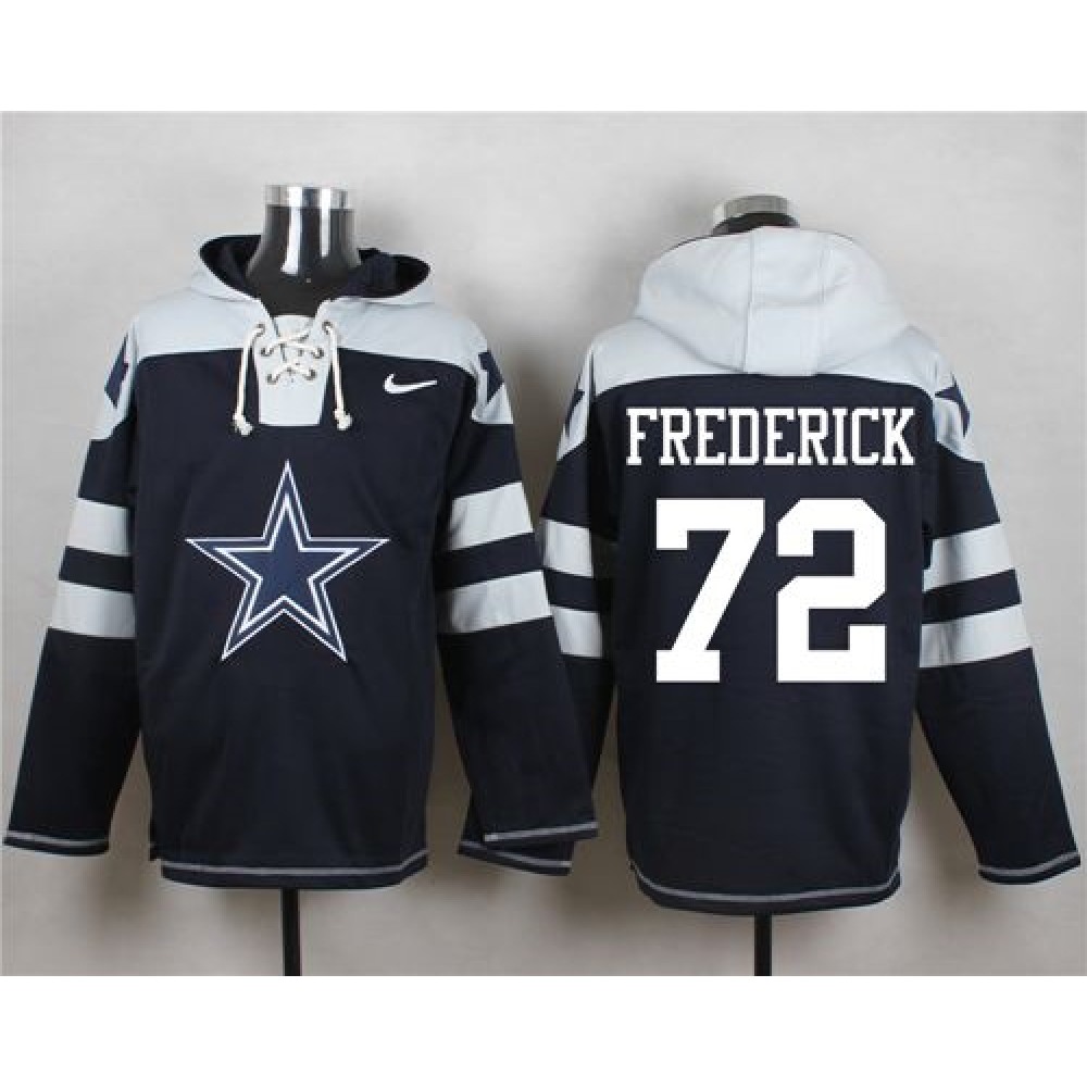 Cowboys #72 Travis Frederick Navy Blue Player Pullover NFL Hoodie