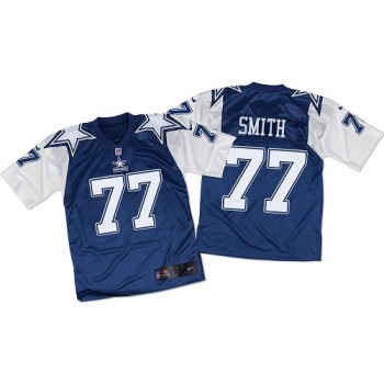 Cowboys #77 Tyron Smith Navy Blue/White Throwback Men's Stitched NFL Elite Jersey Cowboys #77 Tyron Smith Navy Blue/White Throwback Men's Stitched NFL Elite Jersey
