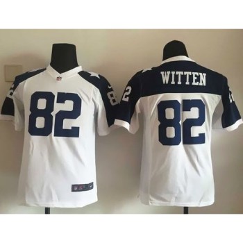 Cowboys #82 Jason Witten White Thanksgiving Youth Throwback Stitched NFL Elite Jersey Cowboys #82 Jason Witten White Thanksgiving Youth Throwback Stitched NFL Elite Jersey