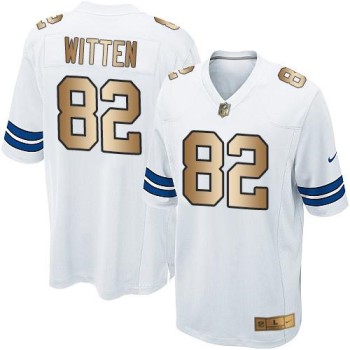 Cowboys #82 Jason Witten White Youth Stitched NFL Elite Gold Jersey