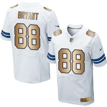 Cowboys #88 Dez Bryant White Men's Stitched NFL Elite Gold Jersey Cowboys #88 Dez Bryant White Men's Stitched NFL Elite Gold Jersey