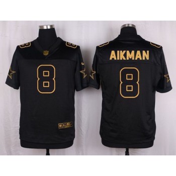 Cowboys #8 Troy Aikman Black Men's Stitched NFL Elite Pro Line Gold Collection Jersey Cowboys #8 Troy Aikman Black Men's Stitched NFL Elite Pro Line Gold Collection Jersey