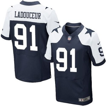 Cowboys #91 L. P. Ladouceur Navy Blue Thanksgiving Throwback Men's Stitched NFL Elite Jersey Cowboys #91 L. P. Ladouceur Navy Blue Thanksgiving Throwback Men's Stitched NFL Elite Jersey