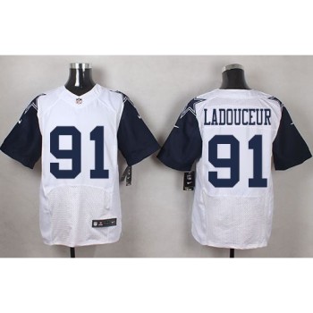 Cowboys #91 L. P. Ladouceur White Men's Stitched NFL Elite Rush Jersey Cowboys #91 L. P. Ladouceur White Men's Stitched NFL Elite Rush Jersey
