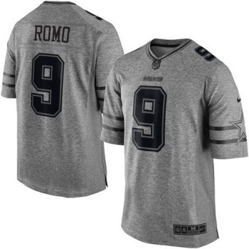 Cowboys #9 Tony Romo Gray Men's Stitched NFL Limited Gridiron Gray Jersey Cowboys #9 Tony Romo Gray Men's Stitched NFL Limited Gridiron Gray Jersey