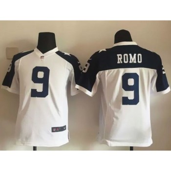 Cowboys #9 Tony Romo White Thanksgiving Youth Throwback Stitched NFL Elite Jersey Cowboys #9 Tony Romo White Thanksgiving Youth Throwback Stitched NFL Elite Jersey