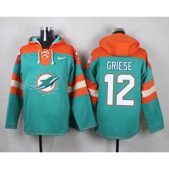 Dolphins #12 Bob Griese Aqua Green Player Pullover NFL Hoodie Dolphins #12 Bob Griese Aqua Green Player Pullover NFL Hoodie