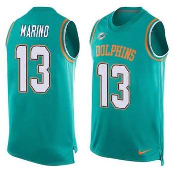 Dolphins #13 Dan Marino Aqua Green Team Color Men's Stitched NFL Limited Tank Top Jersey Dolphins #13 Dan Marino Aqua Green Team Color Men's Stitched NFL Limited Tank Top Jersey