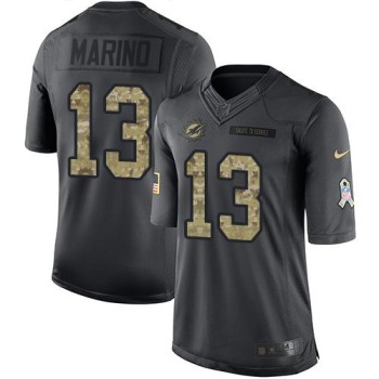 Dolphins #13 Dan Marino Black Youth Stitched NFL Limited 2016 Salute to Service Jersey Dolphins #13 Dan Marino Black Youth Stitched NFL Limited 2016 Salute to Service Jersey