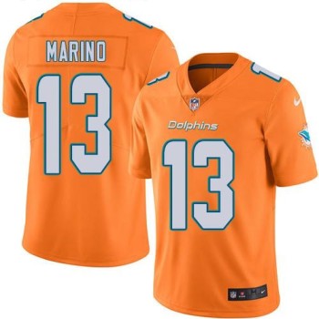 Dolphins #13 Dan Marino Orange Men's Stitched NFL Limited Rush Jersey Dolphins #13 Dan Marino Orange Men's Stitched NFL Limited Rush Jersey
