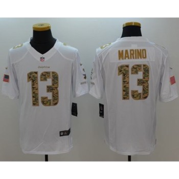 Dolphins #13 Dan Marino White Men's Stitched NFL Limited Salute to Service Jersey Dolphins #13 Dan Marino White Men's Stitched NFL Limited Salute to Service Jersey
