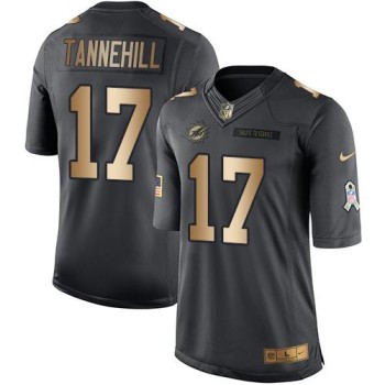 Dolphins #17 Ryan Tannehill Black Men's Stitched NFL Limited Gold Salute To Service Jersey Dolphins #17 Ryan Tannehill Black Men's Stitched NFL Limited Gold Salute To Service Jersey