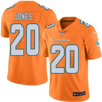 Dolphins #20 Reshad Jones Orange Men's Stitched NFL Limited Rush Jersey