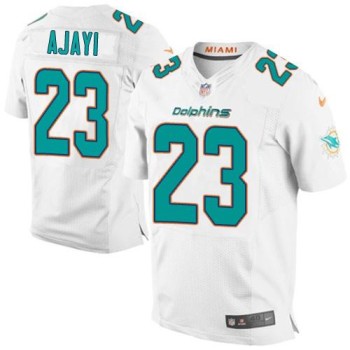 Dolphins #23 Jay Ajayi White Men's Stitched NFL New Elite Jersey Dolphins #23 Jay Ajayi White Men's Stitched NFL New Elite Jersey