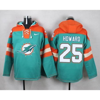 Dolphins #25 Xavien Howard Aqua Green Player Pullover NFL Hoodie Dolphins #25 Xavien Howard Aqua Green Player Pullover NFL Hoodie