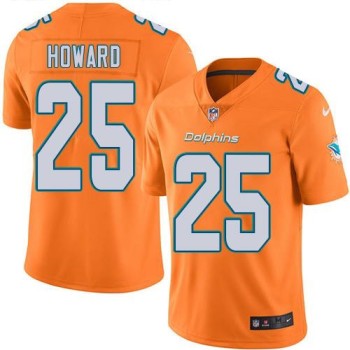Dolphins #25 Xavien Howard Orange Men's Stitched NFL Limited Rush Jersey Dolphins #25 Xavien Howard Orange Men's Stitched NFL Limited Rush Jersey