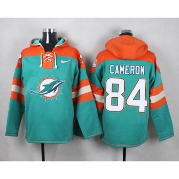 Dolphins #84 Jordan Cameron Aqua Green Player Pullover NFL Hoodie