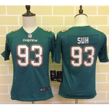 Dolphins #93 Ndamukong Suh Aqua Green Team Color Youth Stitched NFL Elite Jersey Dolphins #93 Ndamukong Suh Aqua Green Team Color Youth Stitched NFL Elite Jersey