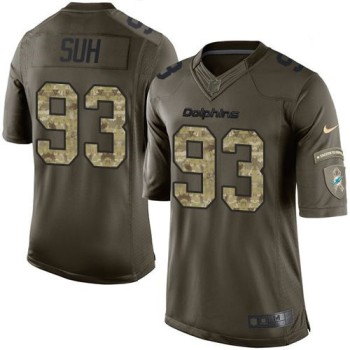Dolphins #93 Ndamukong Suh Green Men's Stitched NFL Limited Salute to Service Jersey Dolphins #93 Ndamukong Suh Green Men's Stitched NFL Limited Salute to Service Jersey