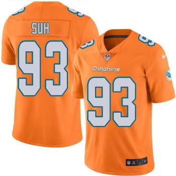 Dolphins #93 Ndamukong Suh Orange Youth Stitched NFL Limited Rush Jersey Dolphins #93 Ndamukong Suh Orange Youth Stitched NFL Limited Rush Jersey