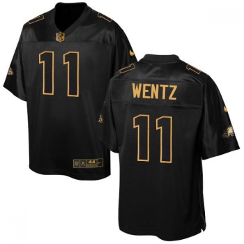 Eagles #11 Carson Wentz Black Men's Stitched NFL Elite Pro Line Gold Collection Jersey Eagles #11 Carson Wentz Black Men's Stitched NFL Elite Pro Line Gold Collection Jersey